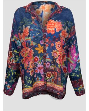 Johnny Was Audrey Oversized Blouse - Blue
