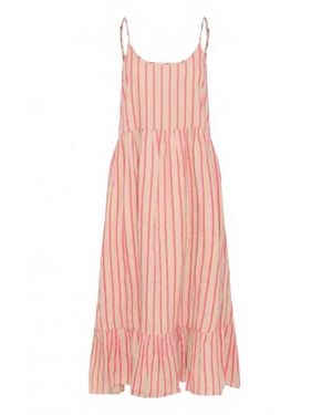 Ichi Spaghetti Straps Midi Dress - Pink