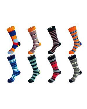 Unsimply Stitched Crew Sock 8 Pack - Black