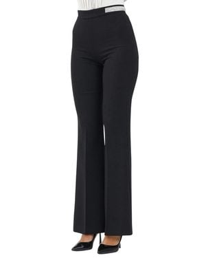 alma sanchez High-Waisted Pants With Rhinestone Embellishment - Black