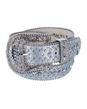 CTM Rhinestone Glitter Bling Belt - Metallic