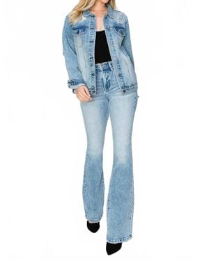 Risen High-Rise Bootcut Western Jeans - Blue