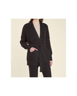 Oyun Waffle Cocoon Cardigan - Black