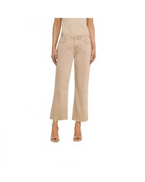 L'Agence Wanda Crop Wide Leg Jeans - Natural