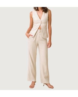 Line & Dot Jaymes Button Front Vest - Natural