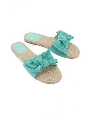 Ccocci Aileen Oversized Bow Espadrille Slide Sandal - Blue