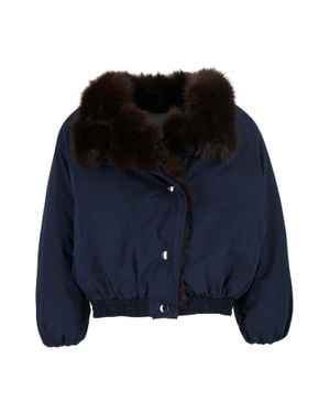 Shirtaporter Cropped Ecofur Jacket - Blue