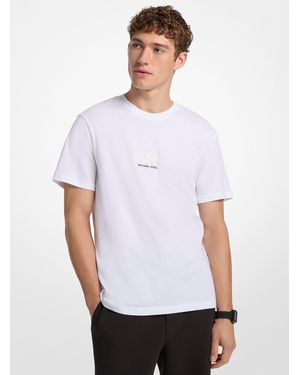 Michael Kors Graphic Logo Embossed Cotton T-Shirt - White