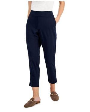 Alfani Pull-On Straight-Leg Pants - Blue