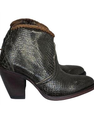 Allens Boots Kyra Exotic High Heel Ankle Boots - Black