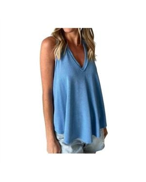 Six Fifty Delilah Crepe Hacci Top - Blue