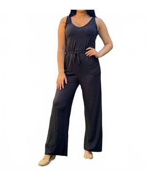 DM Merchandising Vineyard Wide Leg Jumpsuit - Blue