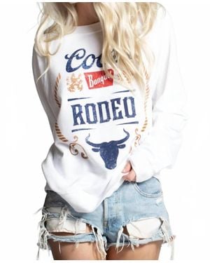 Recycled Karma Graphic Casual Oversized Sweatshirt - White