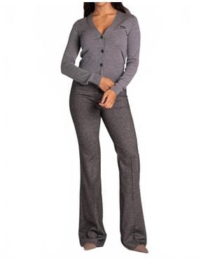 N°21 V-Neck Cardigan With Logo - Gray
