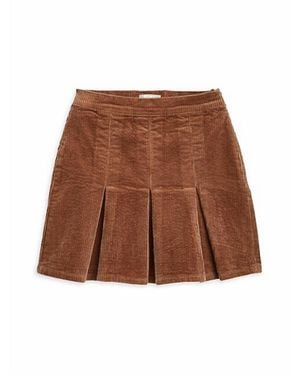 Tractr Girl's Pleated Corduroy Skirt - Brown
