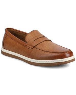 Vance Co. Brantley Casual Slip-On Perforated Penny Loafer - Brown