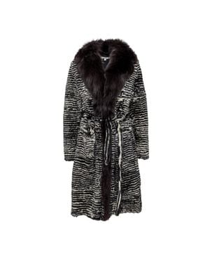 Gianfranco Ferré Rabbit And Fox Fur Coat - Black