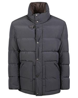 Fay High-Stand Collar Structured Puffer Down Jacket - Gray