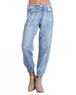 Elan Mira Jean Print Jogger Sweatpant - Blue