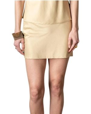 Anemos Bias Cut Mini Skirt - Natural