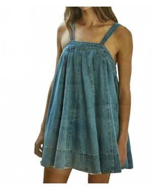 By Together Darling Maxwell Mini Dress With Side Pockets And Back Tie Strap Detail - Green