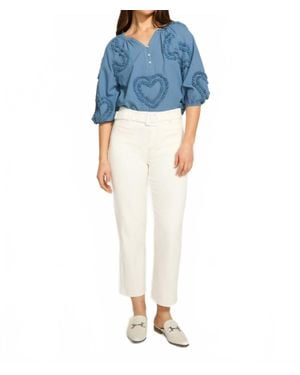 Fdj Suzanne Straight Crop Denim Pants - Blue