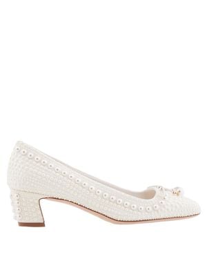 Jimmy Choo Elme 45 Pearl Embellished Pumps - White