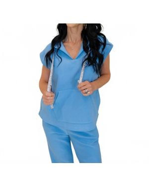 Joh Kyle Poncho Top With Sparkles Pant Set - Blue