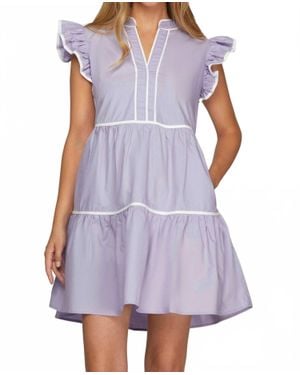She + Sky Danvers Tiered Mini Dress - Purple