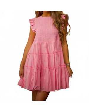 ..,merci Ruffled Flutter Sleeve Mini Dress - Pink