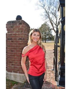 Strut & Bolt Monaé Satin Blouse - Red