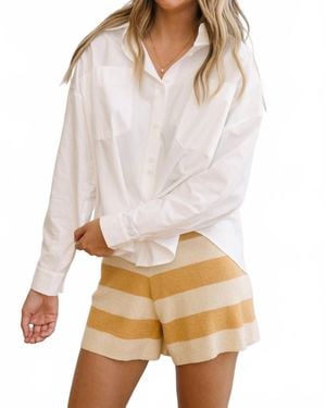 Sadie & Sage Serena Striped Sweater Shorts - White