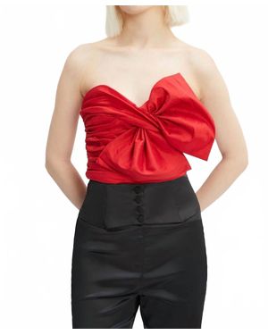 Bardot Lexana Bow Bustier Top - Red