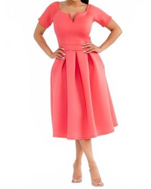 Karen Kane Pleated Midi Dress - Pink