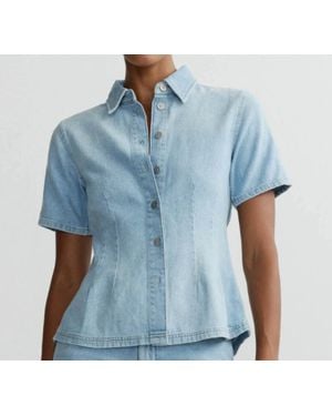 DL1961 Joice Short Sleeve Denim Shirt - Blue