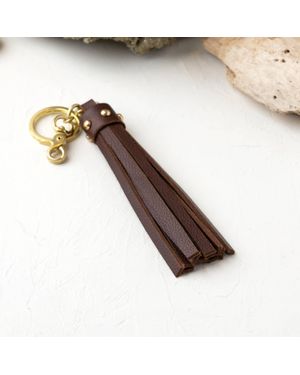 BijouRocks Nat Brass Tassel Key Chain - Metallic