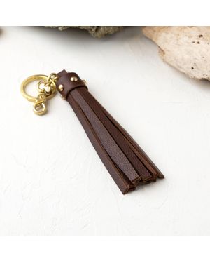 BijouRocks Nat Brass Tassel Key Chain - Metallic