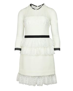 Three Floor Duchess Dress - White