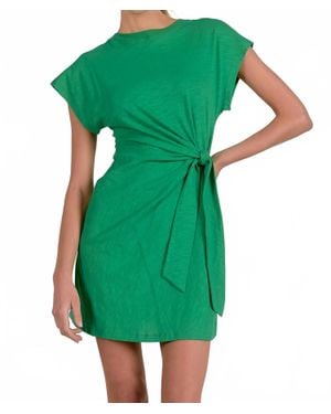 Elan Side Tie Mini Dress - Green