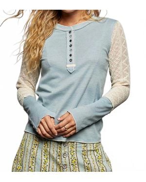 Pol Cut And Sew Crew Neck Tee - Blue