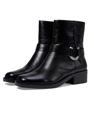 Lucky Brand Kamany Boots Leather Braided Side Zip Bootie Rhs7671 - Black