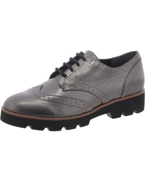 Vionic Alfina Patent Derby Loafers - Gray