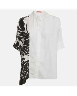 Carolina Herrera Printed Cotton And Crepe Loose Fit Shirt - White
