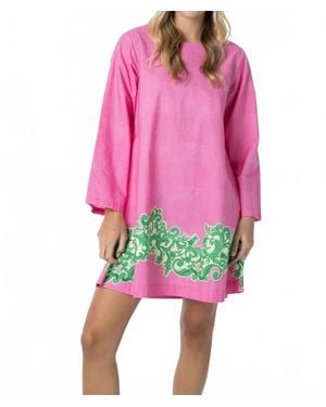 Briton Court Nina Summer Lattice Mini Dress - Pink