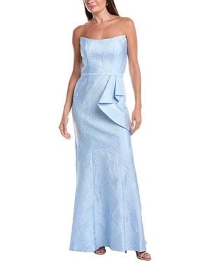 Rene Ruiz Jacquard Column Dress - Blue