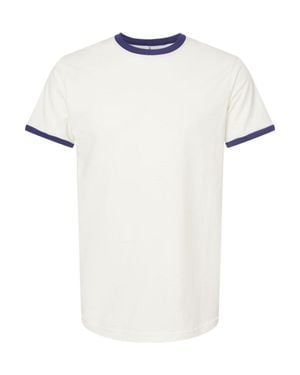 Tultex Fine Jersey Ringer T-Shirt - White