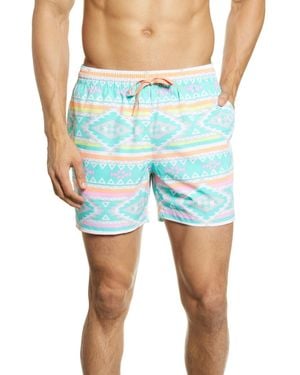 Chubbies The En Fuegos Swim Trunks Drawstring Waist Ddr2700 - Blue