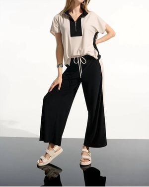 Joseph Ribkoff Silky Knit Color-Block Top - Black