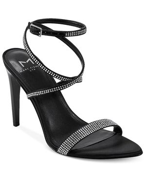 Marc Fisher Cammile Embellished Ankle Strap Heels - Black