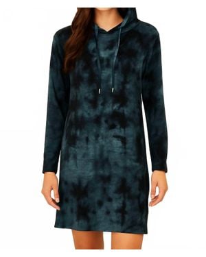 French Kyss Marble Wash Hooded Dress - Black